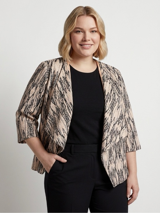 Jules & Leopold Jackets & Blazers - Jules & Leopold Blush Jacket with Black Abstract Print